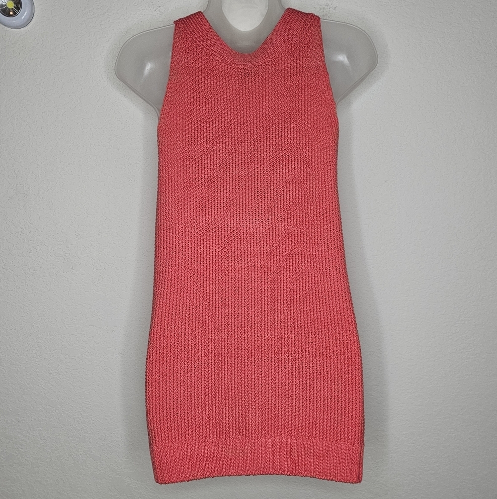 NWT Sundance Boho Coral Kenzie Cable Knit Sweater Vest Tank Cotton Blend L - Picture 4 of 7